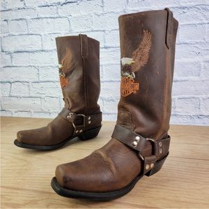 Harley Davidson brown boots.  Women 9